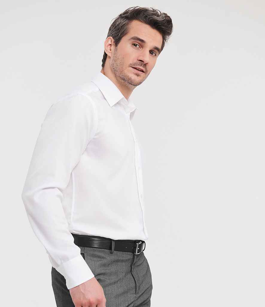 Russell Russell Athletic Collection Long Sleeve Tailored Ultimate Non-Iron Shirt White