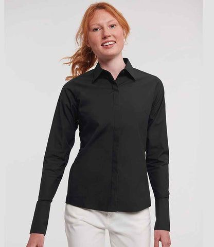 Russell Russell Athletic Collection Ladies Ultimate Stretch Shirt Black