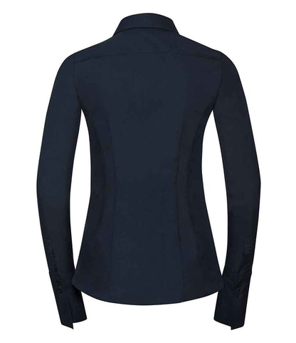 Russell Russell Athletic Collection Ladies Ultimate Stretch Shirt Bright Navy