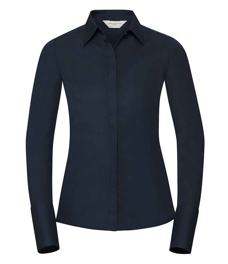 Russell Russell Athletic Collection Ladies Ultimate Stretch Shirt Bright Navy