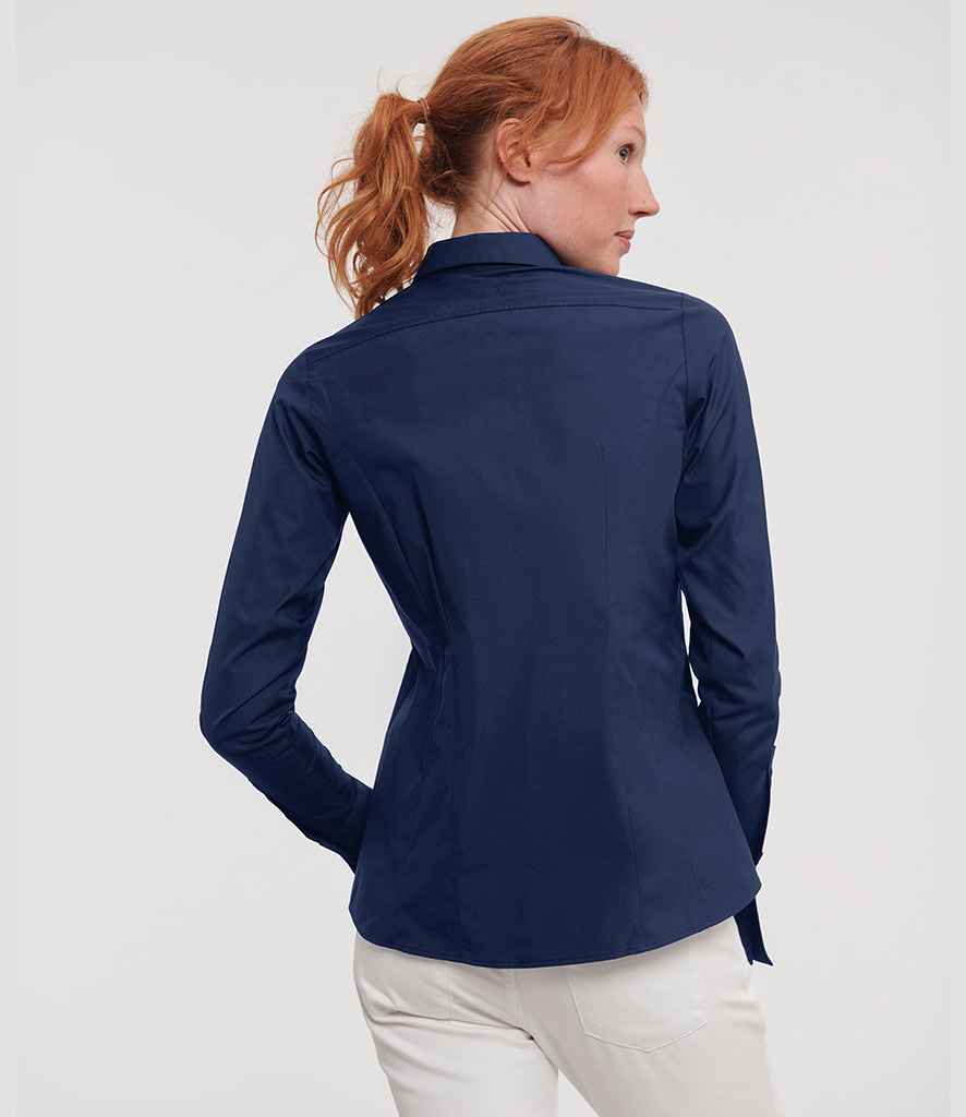 Russell Russell Athletic Collection Ladies Ultimate Stretch Shirt Bright Navy