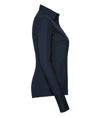 Russell Russell Athletic Collection Ladies Ultimate Stretch Shirt Bright Navy