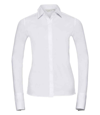 Russell Russell Athletic Collection Ladies Ultimate Stretch Shirt White