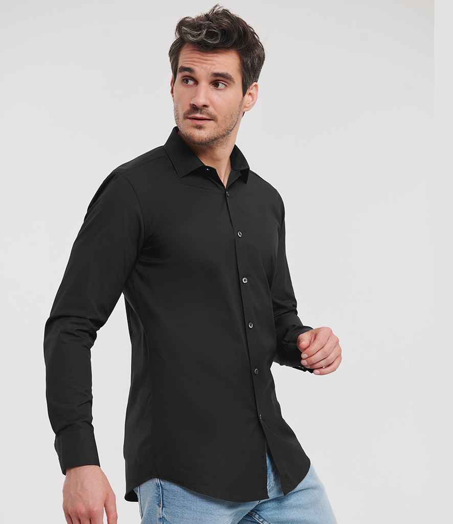 Russell Russell Athletic Collection Long Sleeve Ultimate Stretch Shirt Black