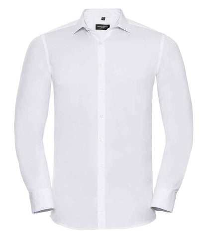 Russell Russell Athletic Collection Long Sleeve Ultimate Stretch Shirt White