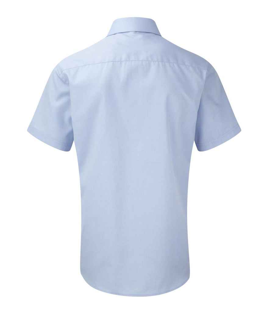 Russell Russell Athletic Collection Short Sleeve Herringbone Shirt Light Blue