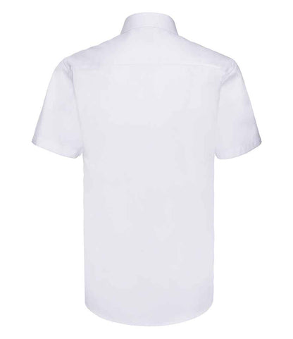 Russell Russell Athletic Collection Short Sleeve Herringbone Shirt White