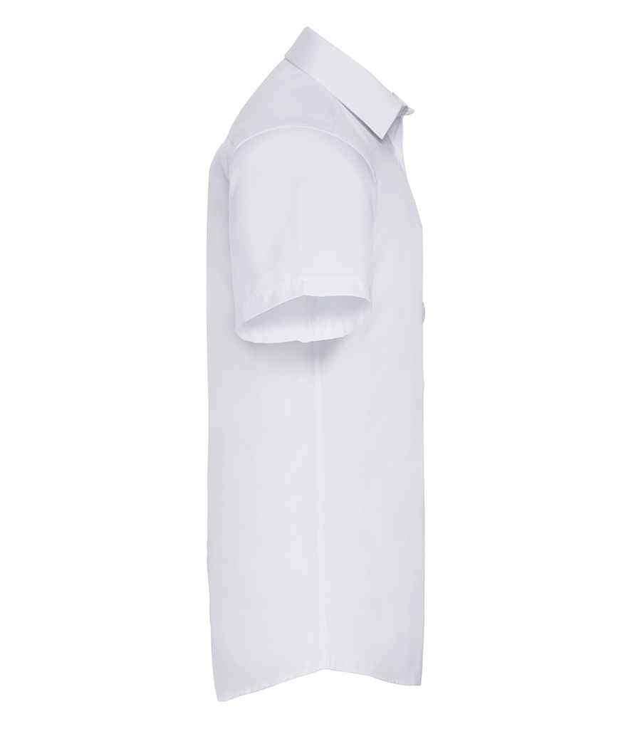 Russell Russell Athletic Collection Short Sleeve Herringbone Shirt White