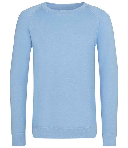 AWDis Academy Kids Raglan Sweatshirt in Sky Blue