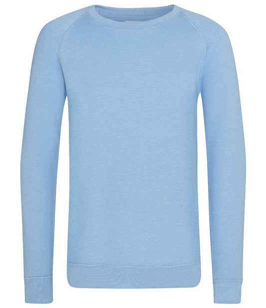 AWDis Academy Kids Raglan Sweatshirt in Sky Blue