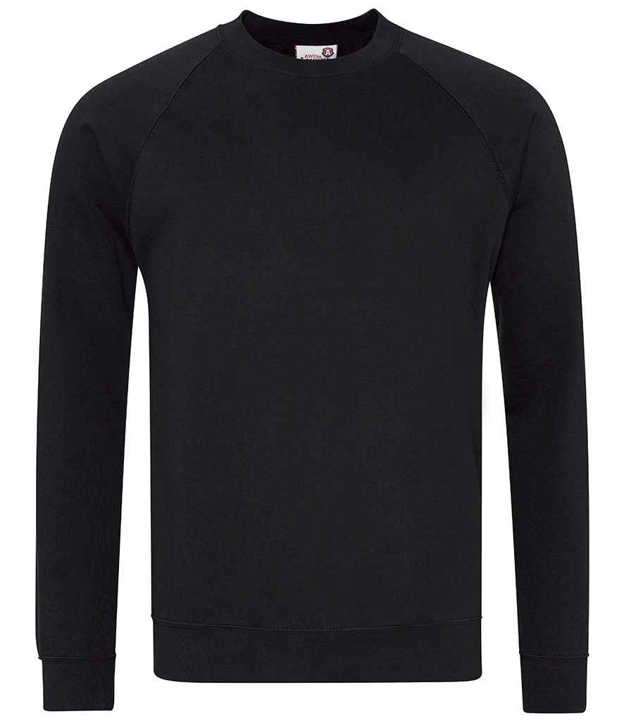 AWDis Academy Senior Raglan Sweatshirt in Black