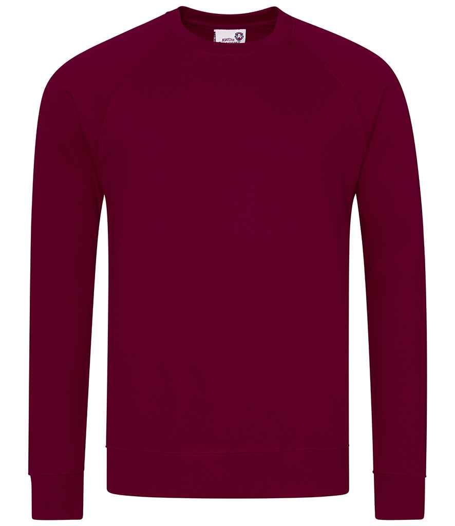 AWDis Academy Senior Raglan Sweatshirt in Burgundy