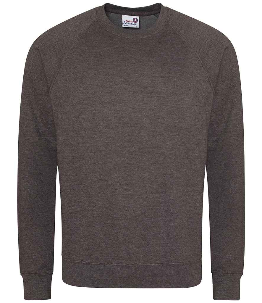 AWDis Academy Senior Raglan Sweatshirt in Charcoal