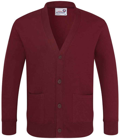 AWDis Academy Kids Sweat Cardigan in Burgundy