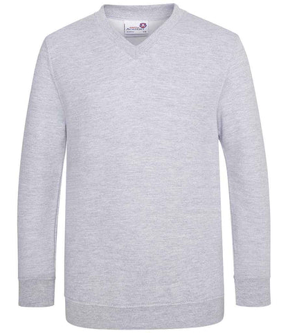 AWDis Academy Kids V Neck Sweatshirt in Grey