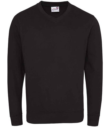 AWDis Academy Senior V Neck Sweatshirt in Black