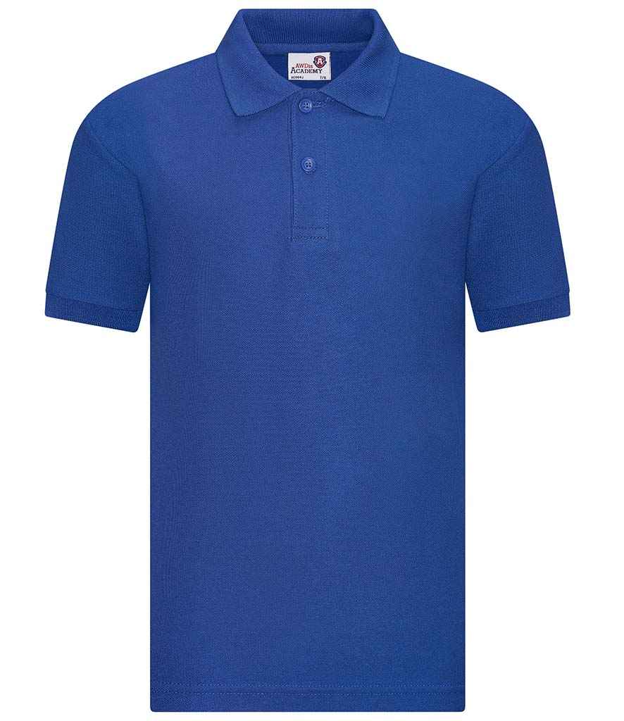 AWDis Academy Kids Piqué Polo Shirt in Royal Blue