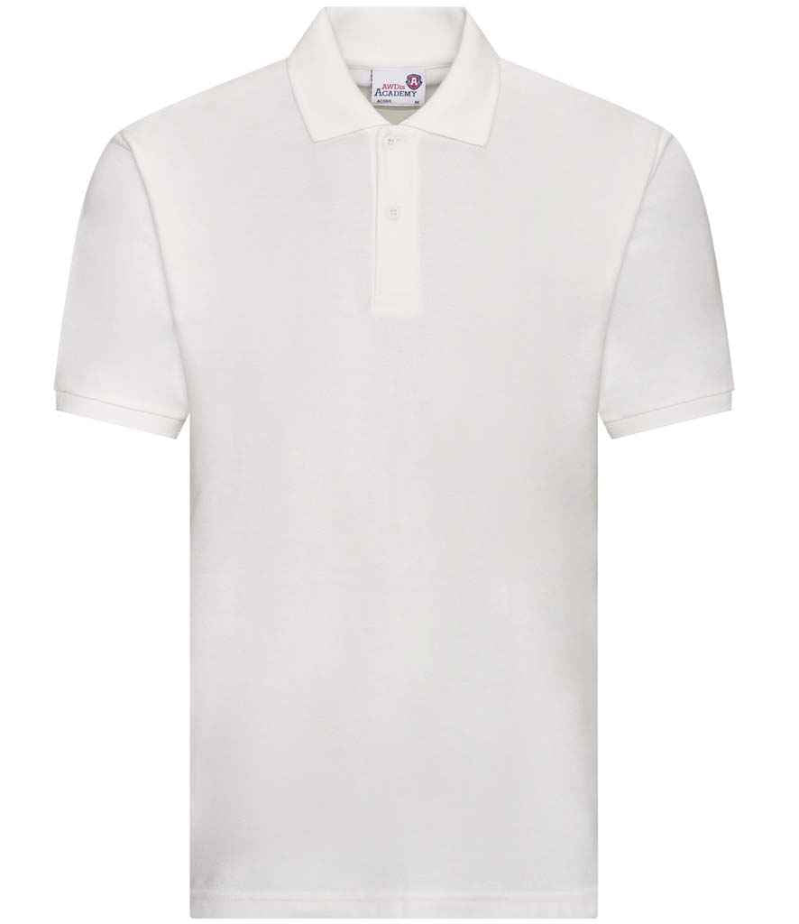 AWDis Academy Senior Piqué Polo Shirt in White