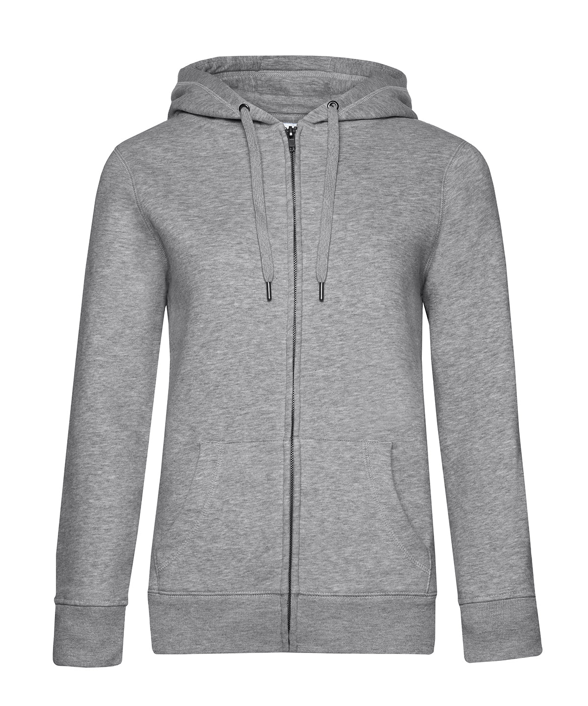 B&C Collection B&C Queen zipped hooded Heather Grey*