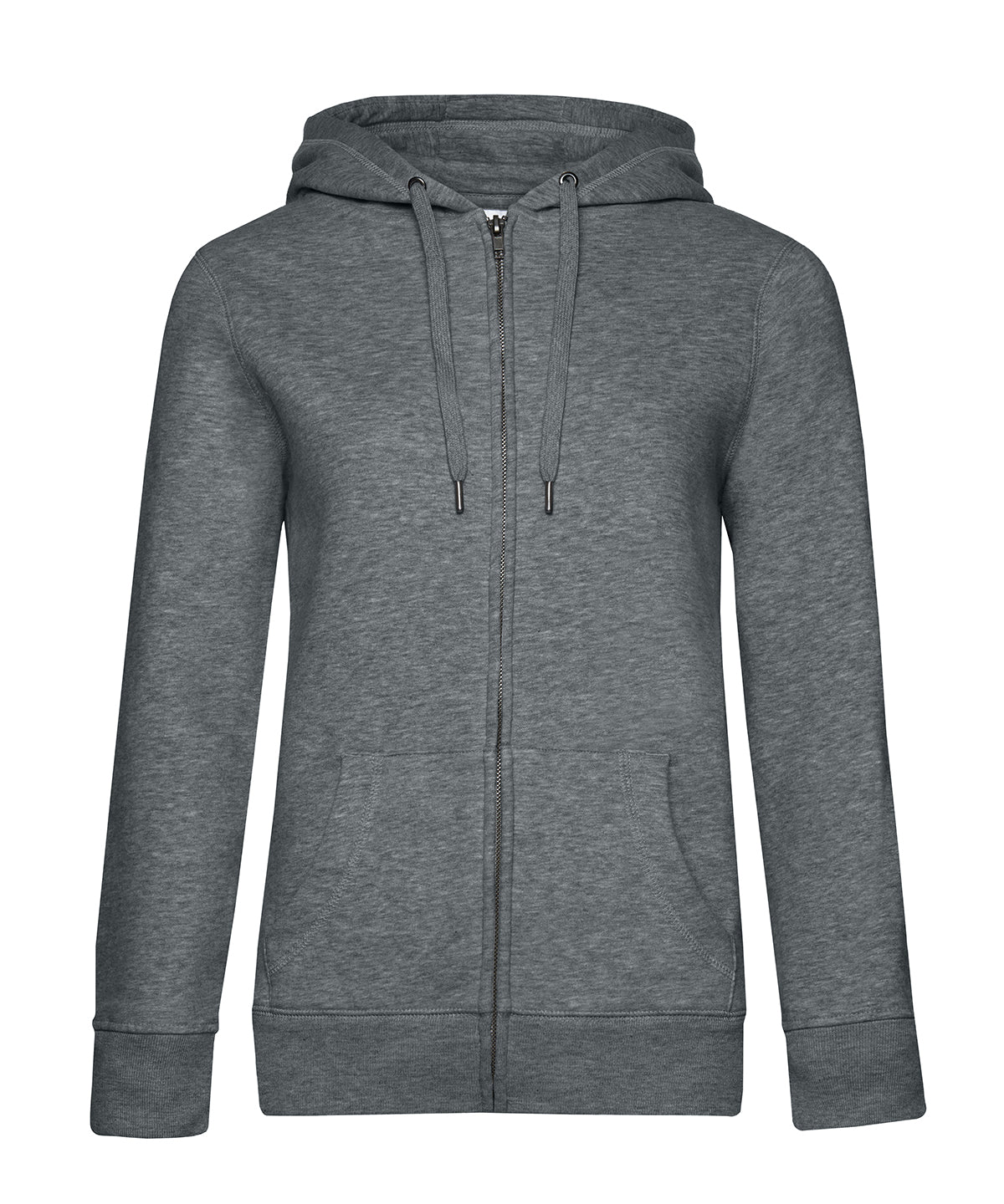 B&C Collection B&C Queen zipped hooded Heather Mid Grey