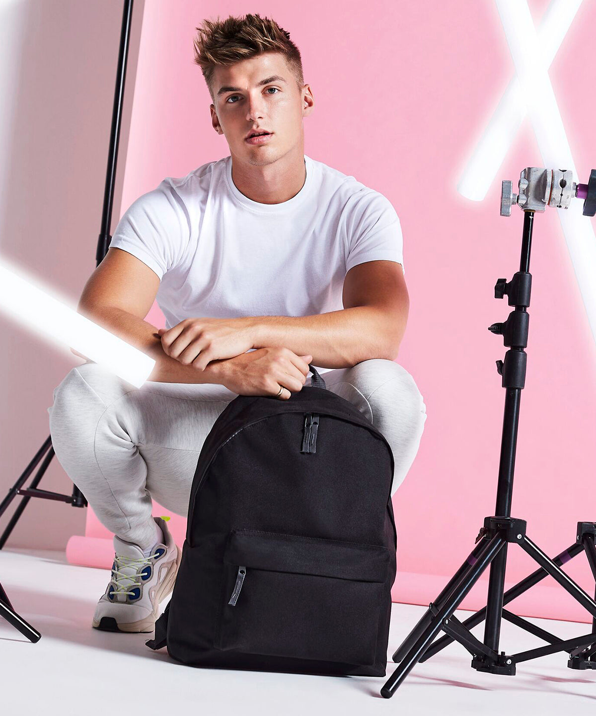 BagBase Maxi fashion backpack Black
