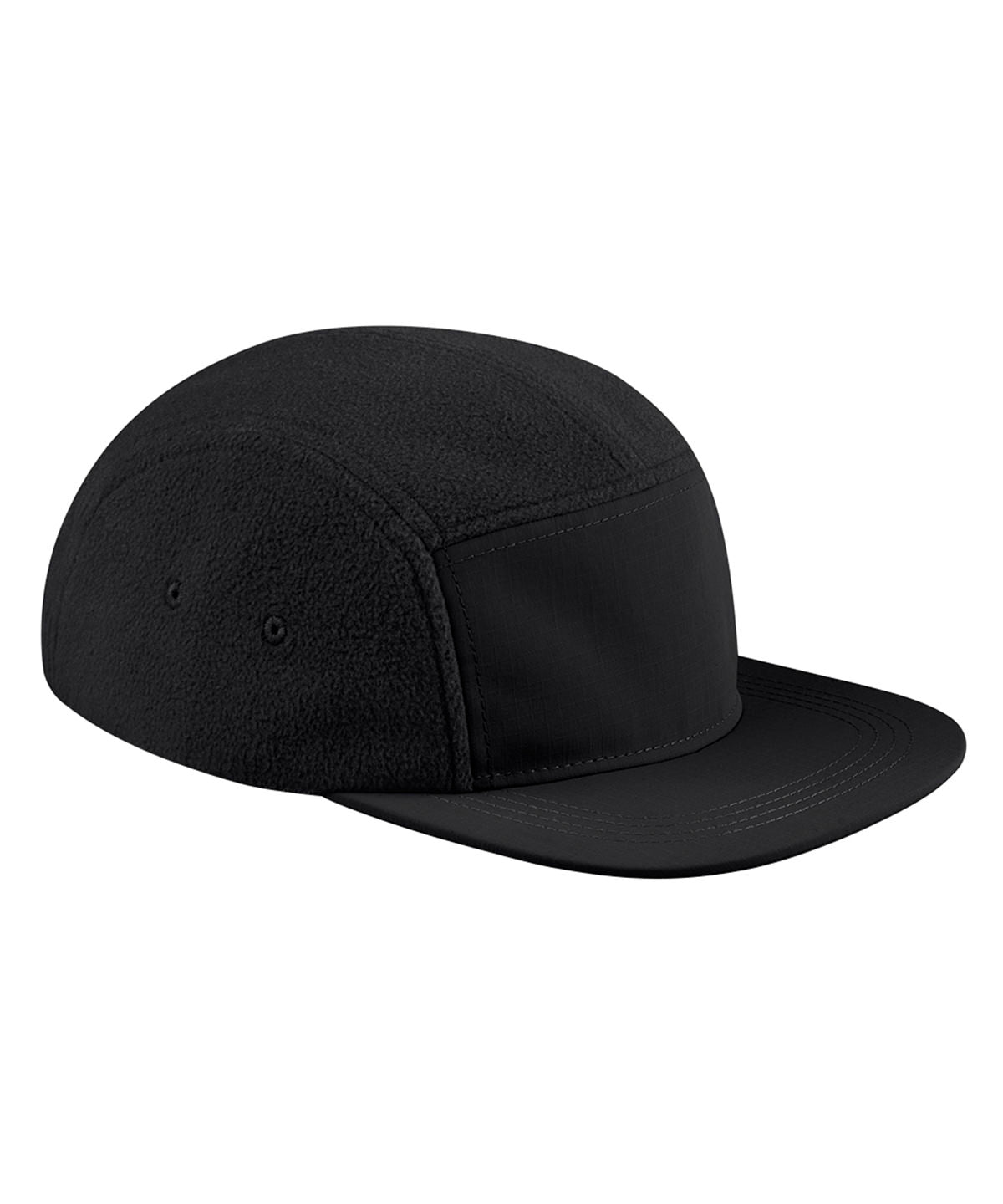 Beechfield Recycled fleece outdoor camper cap Black