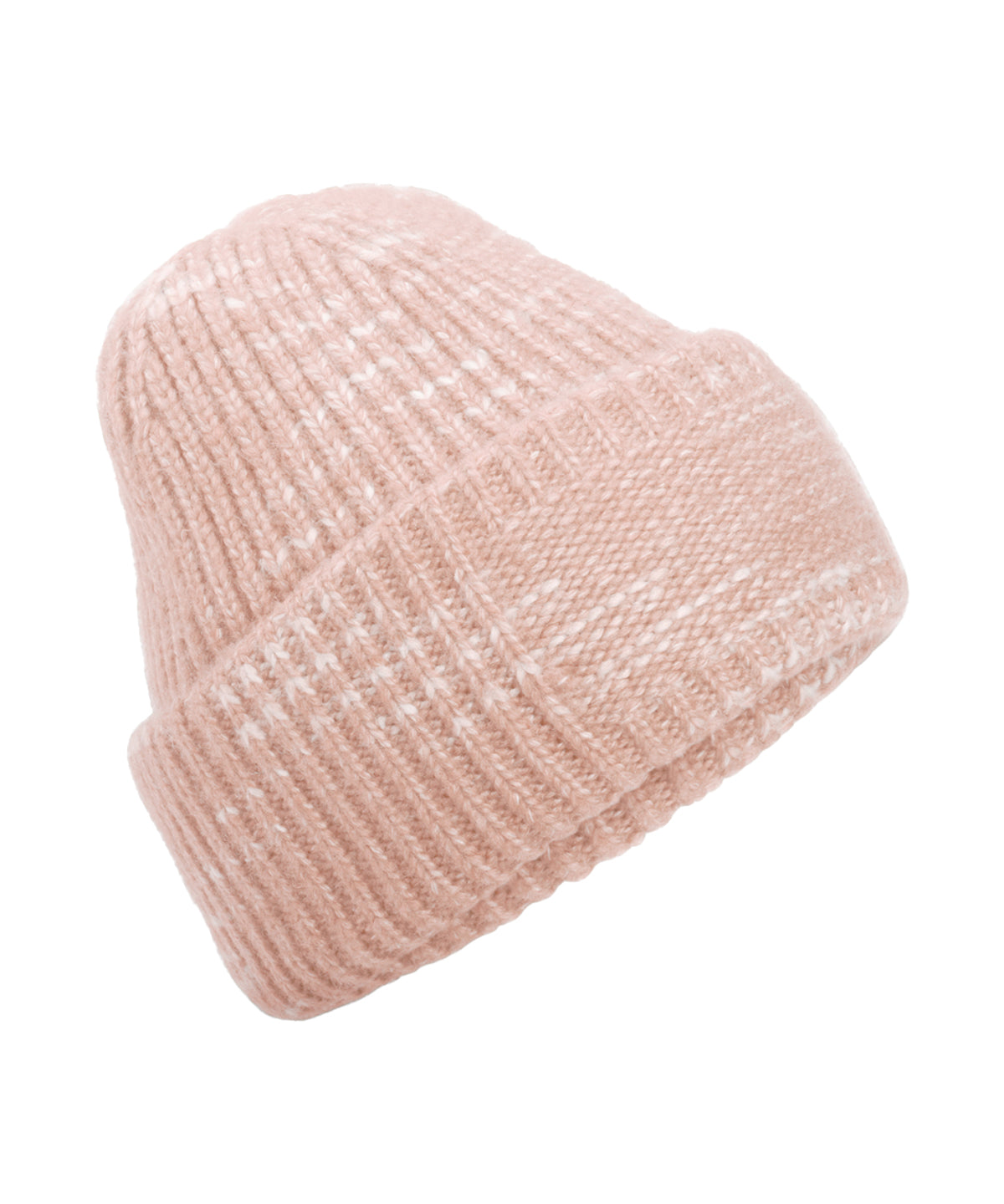 Beechfield Chunky knit reverse patch beanie Strawberry Haze
