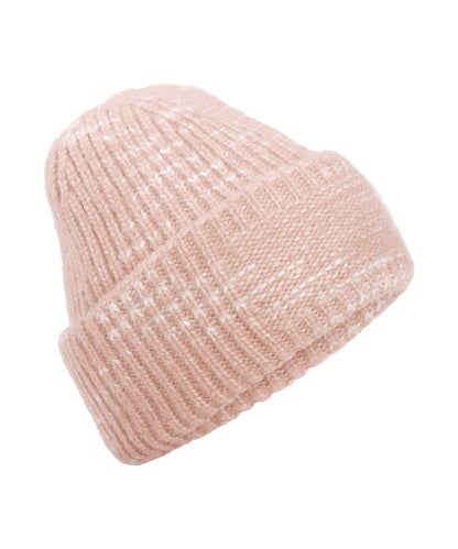 Beechfield Chunky knit reverse patch beanie Strawberry Haze