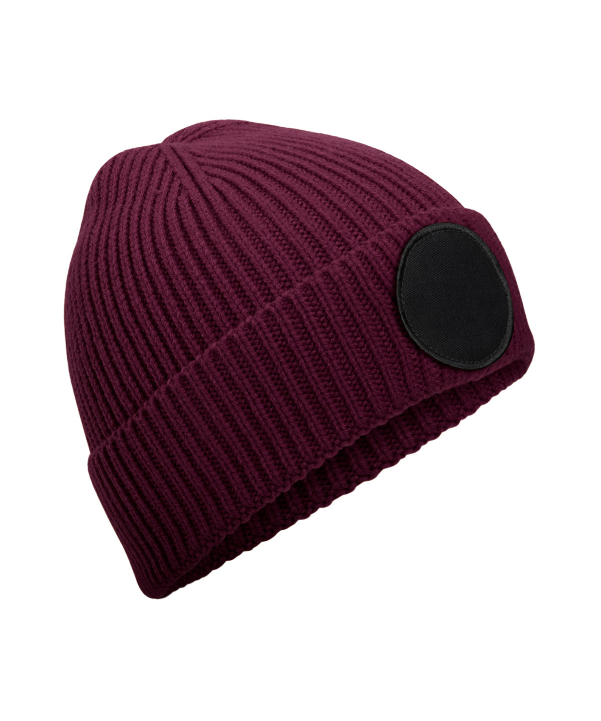 Beechfield Circular fashion patch beanie Burgundy/Black