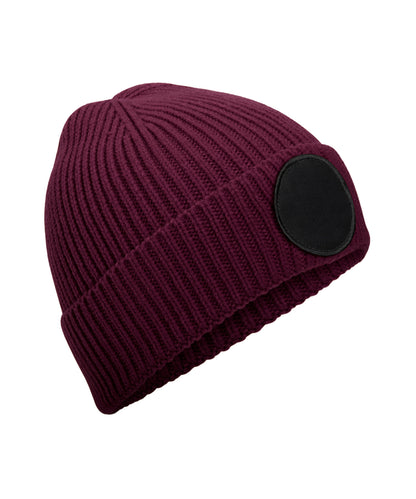 Beechfield Circular fashion patch beanie Burgundy/Black
