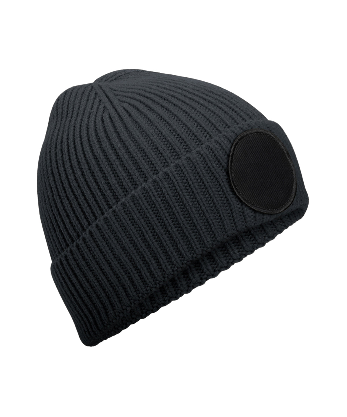 Beechfield Circular fashion patch beanie Graphite Grey/Black