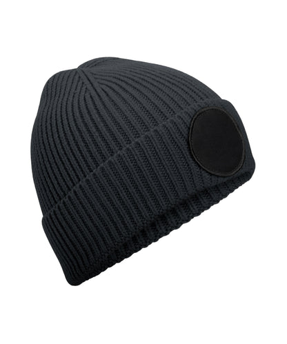 Beechfield Circular fashion patch beanie Graphite Grey/Black