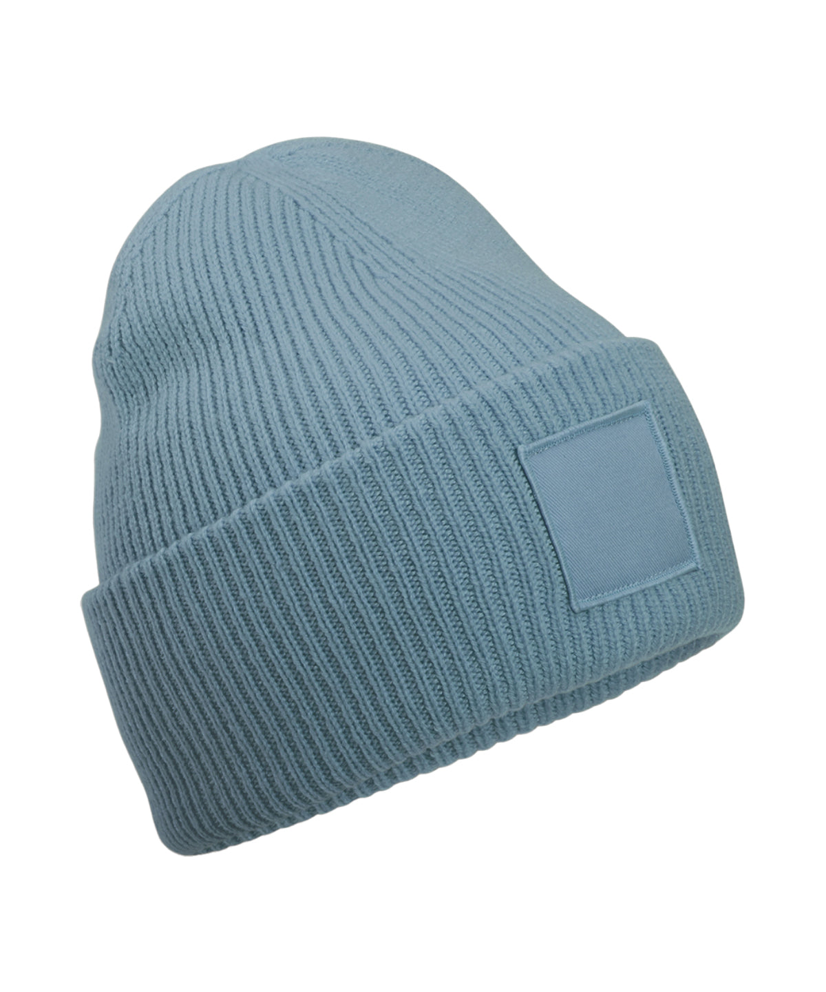 Beechfield Deep-cuffed tonal patch beanie Dusty Blue