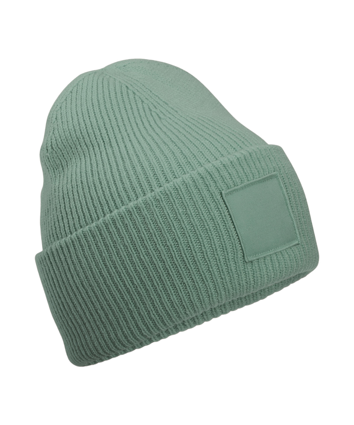 Beechfield Deep-cuffed tonal patch beanie Dusty Green