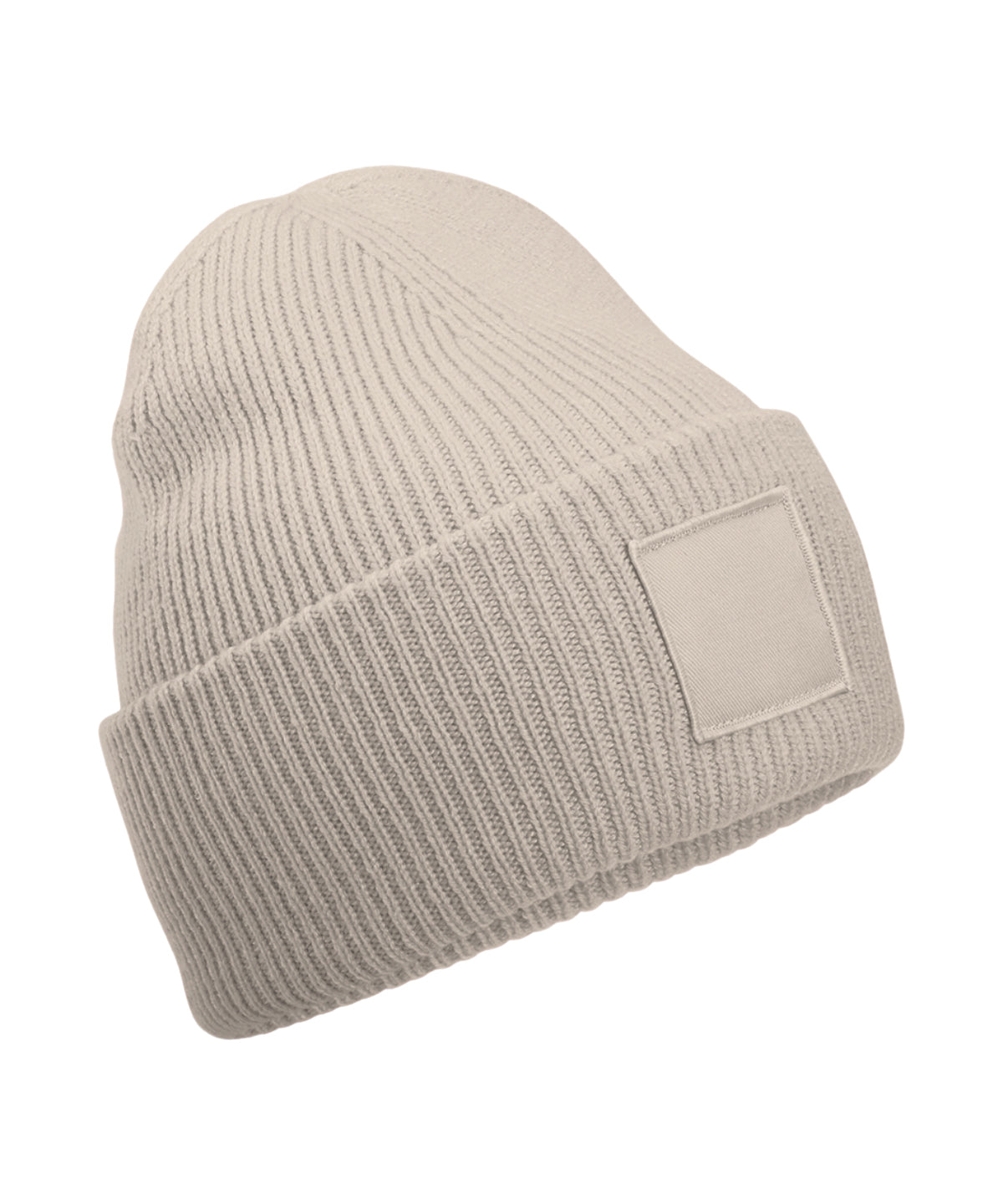 Beechfield Deep-cuffed tonal patch beanie Natural Stone