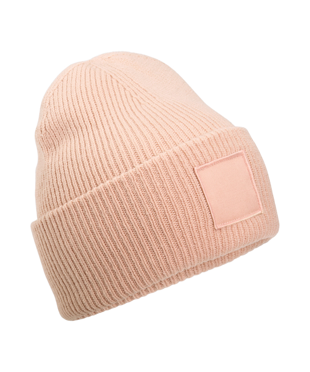 Beechfield Deep-cuffed tonal patch beanie Peach