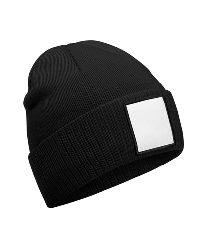 Beechfield Appliqué patch beanie Black/White