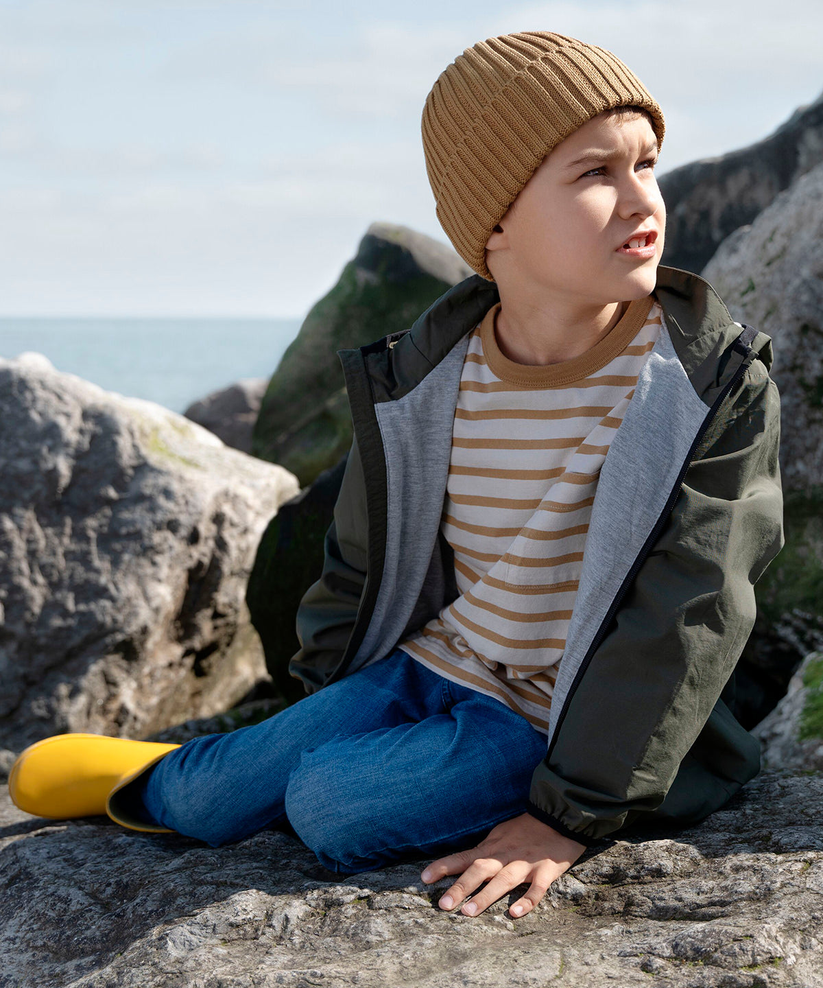 Beechfield Organic cotton kids beanie Almond