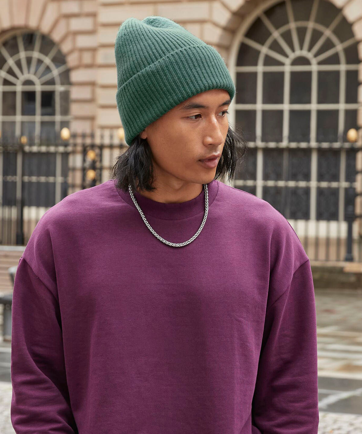 Beechfield Oversized cuffed beanie Black