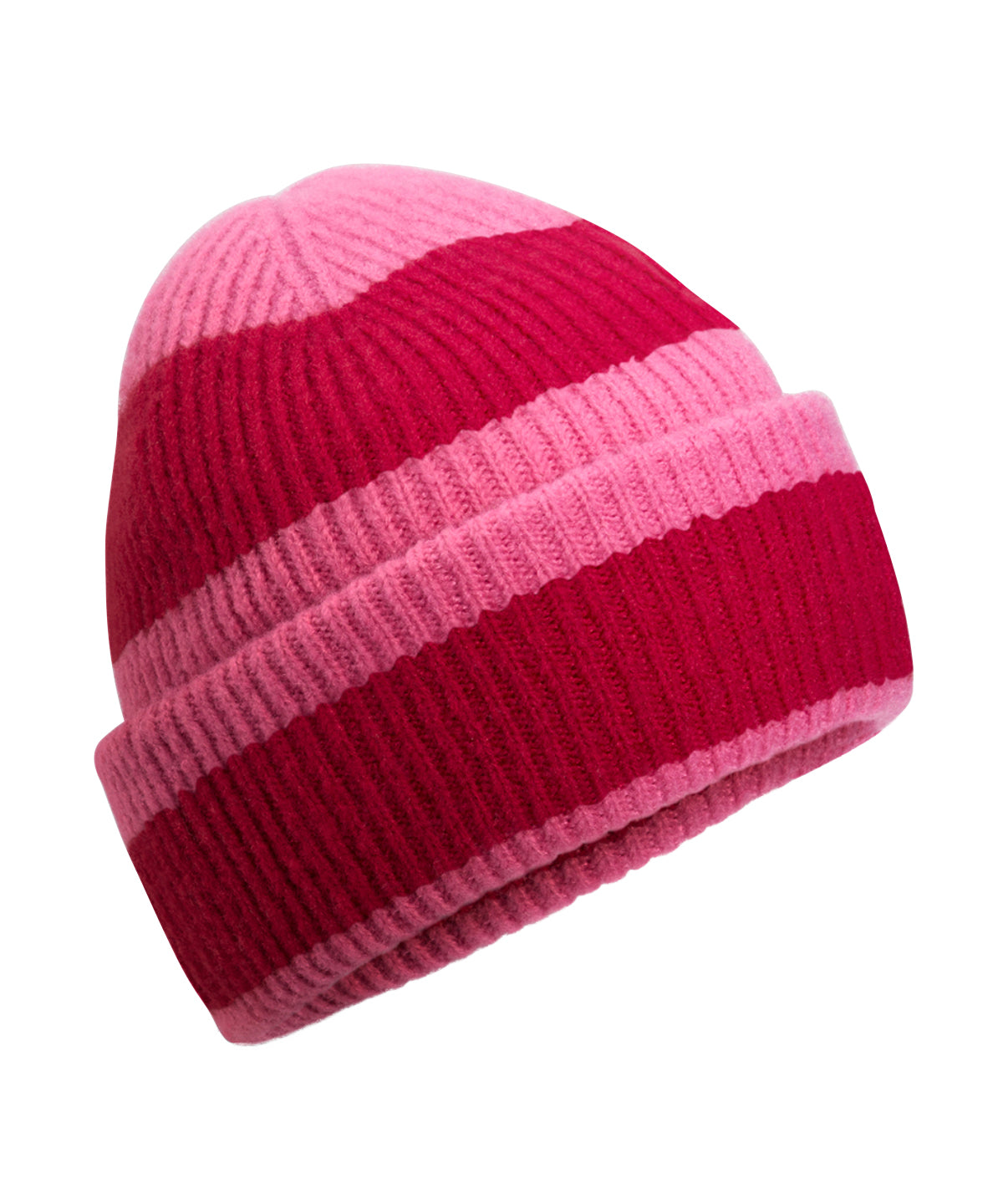 Beechfield Colour block beanie True Pink/Classic Red