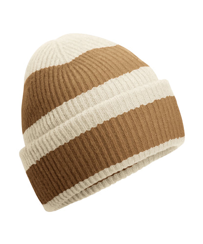 Beechfield Colour block beanie Vanilla/Biscuit