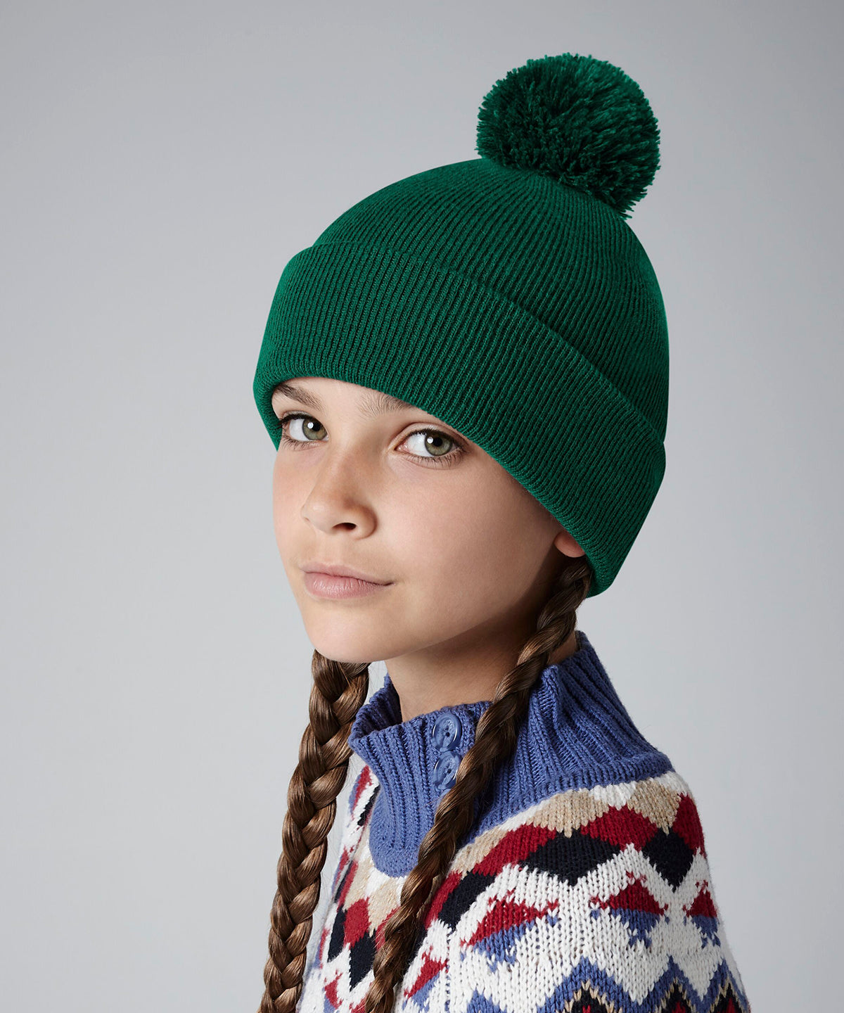 Beechfield Junior original pom pom beanie Black