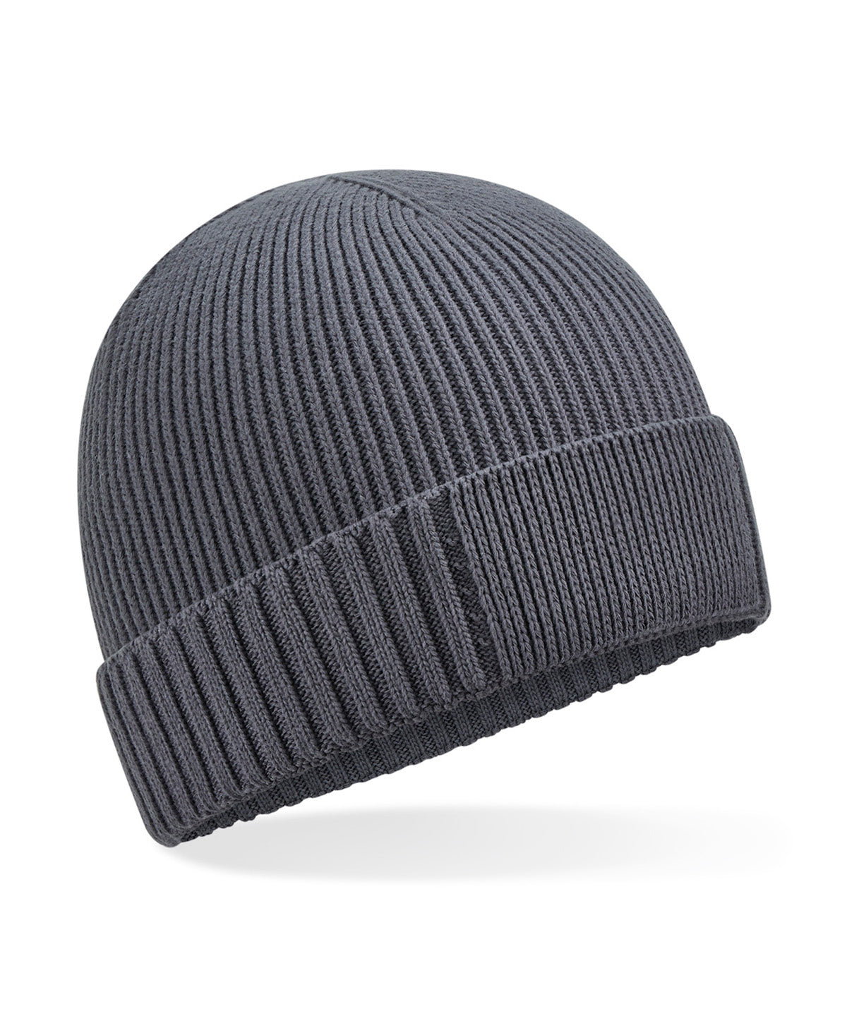 Beechfield Organic cotton engineered patch beanie Graphite Grey