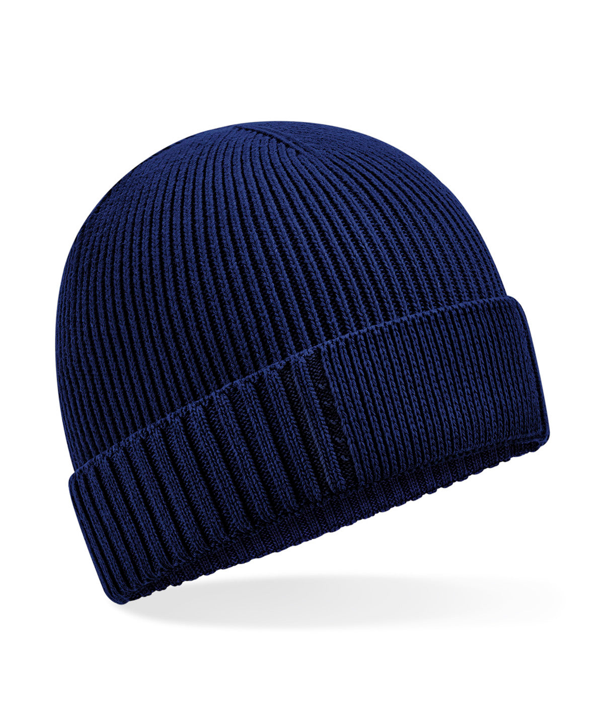 Beechfield Organic cotton engineered patch beanie Oxford Navy