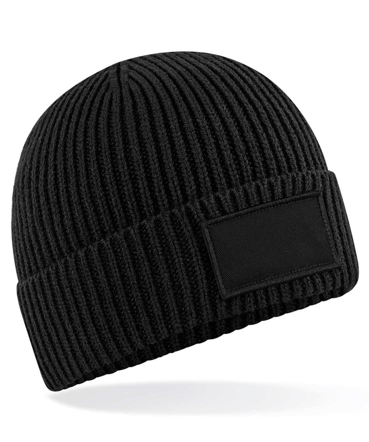 Beechfield Fashion patch beanie Black