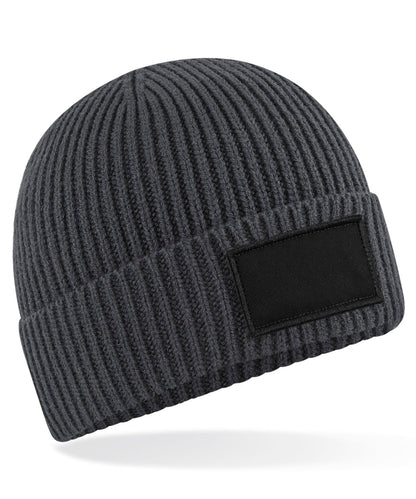 Beechfield Fashion patch beanie Graphite Grey/Black