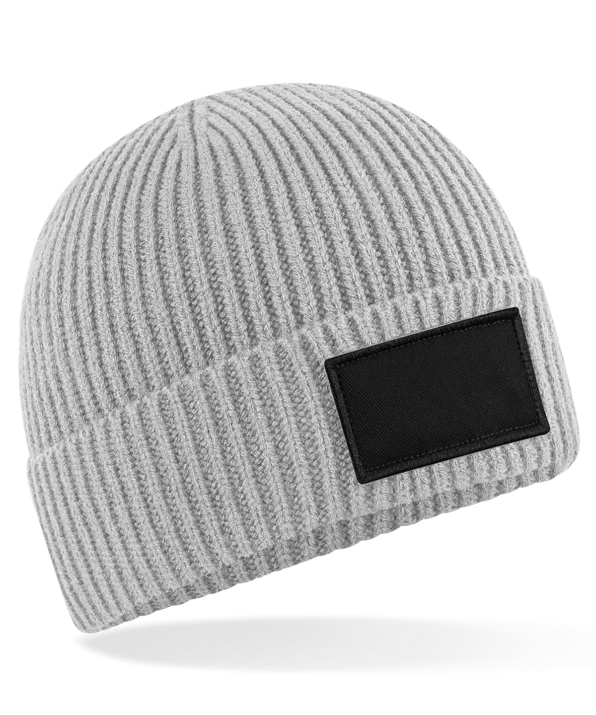 Beechfield Fashion patch beanie Light Grey/Black