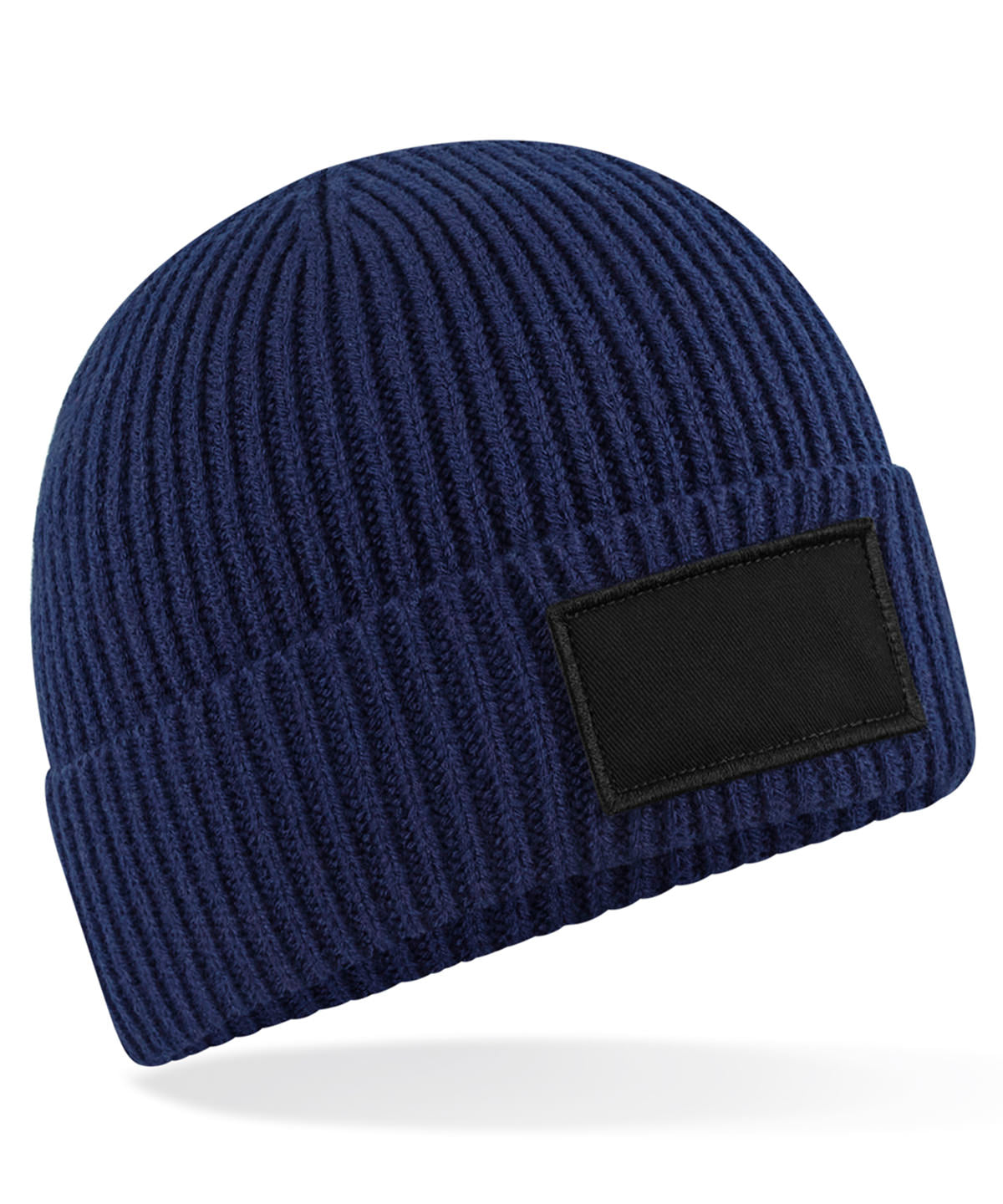 Beechfield Fashion patch beanie Oxford Navy/Black