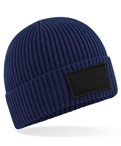 Beechfield Fashion patch beanie Oxford Navy/Black