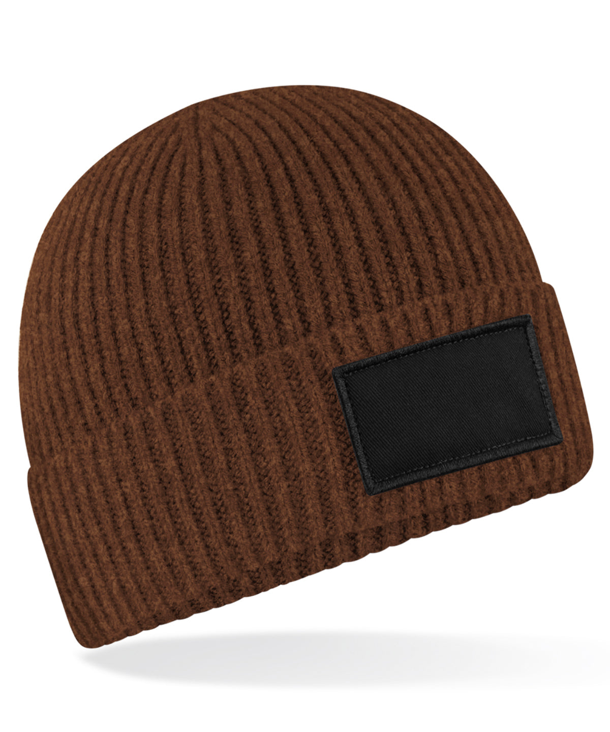 Beechfield Fashion patch beanie Walnut/Black